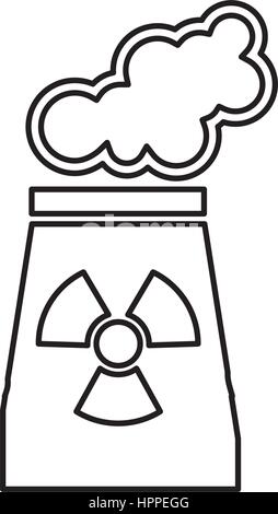 chimney nuclear plant isolated icon Stock Vector