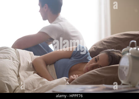 Relationship Difficulties: Young couple having problems Stock Photo