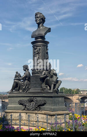 Ernst Friedrich August Rietschel Statue, a German sculptor, in Dresden Germany Stock Photo