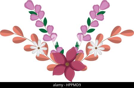 red flower crown leaf delicate ornament Stock Vector Art & Illustration