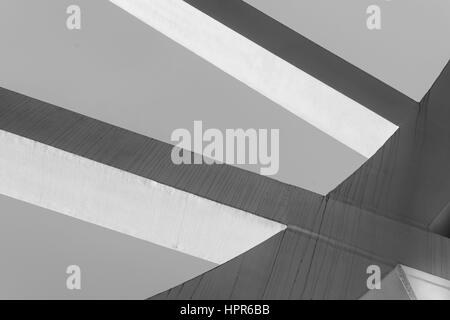 Abstract detail from the Hans-Wilsdorf Bridge (Pont Hans-Wilsdorf) in the city of Geneva, Switzerland. The structure combines metal elements forming a Stock Photo