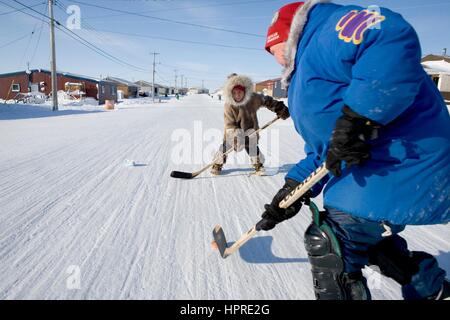 Gojahaven is an Inuit settlement in the far north of canada. Stock Photo