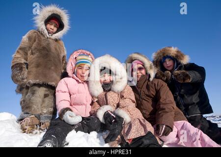 Gjohaven is an inuit settlement in the far north of Canada Stock Photo