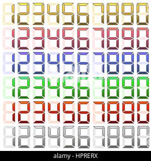 Set of Digital Numbers Stock Vector
