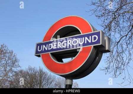 London underground sign outside Regents Park Station Stock Photo