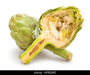 sliced artichoke isolated Stock Photo