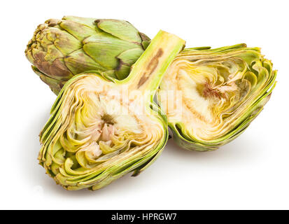 sliced artichoke isolated Stock Photo