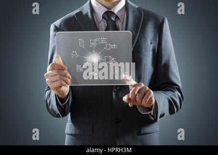futuristic display: Cloud computing touchscreen interface Stock Photo