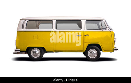 Classic German car side view isolated on white Stock Photo