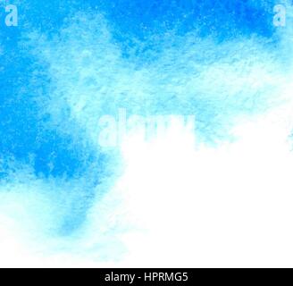 Blue vector watercolor textured background with place for text Stock Vector