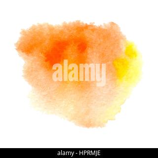 Vector orange watercolor splash background. Abstract hand paint watercolor textured backdrop Stock Vector
