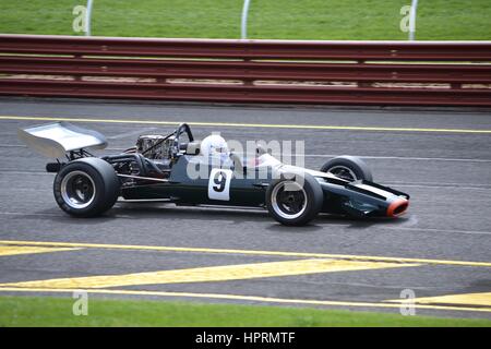 Historic vintage McLaren racing car on track Stock Photo