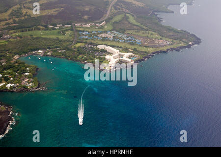 Aerial shot of the Sheraton Kona Resort in Kailua-Kona, Big Island, Hawaii, USA. Stock Photo