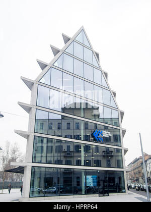 Microsoft House in Milan, Italy at Fondazione Giacomo Feltrinelli in Porta Volta, opened Feb 2017 Stock Photo