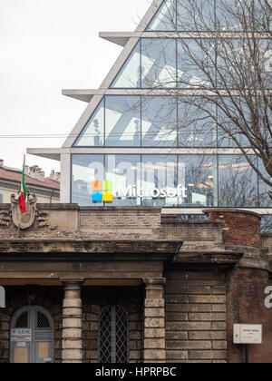 Microsoft House in Milan, Italy at Fondazione Giacomo Feltrinelli in Porta Volta, opened Feb 2017 Stock Photo