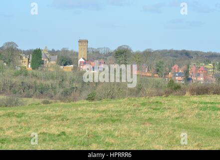 Farthing downs at Couldsdon Surrey, near London, England. It is Wintertime in the morning. Stock Photo