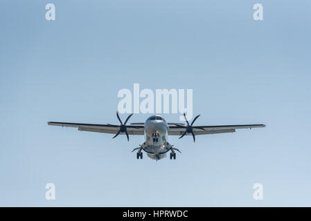 Israir plane landing in Sde Dov, Tel Aviv-Yafo, Israel Stock Photo