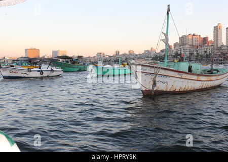 boats on Alexandria beach Stock Photo