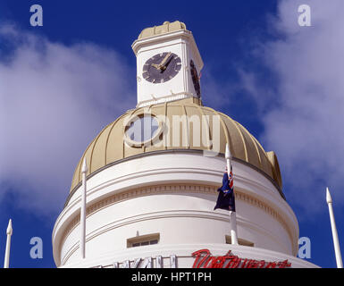 Clock tower dome, T&G Building, Marine Parade, Napier, Hawke's Bay, North Island, New Zealand Stock Photo