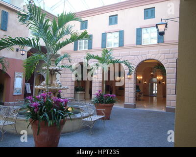 Mediterranean street at Loews Portofino Bay Hotel, Universal Orlando Stock Photo