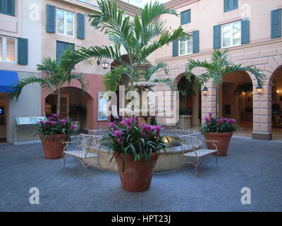 Mediterranean street at Loews Portofino Bay Hotel, Universal Orlando Stock Photo