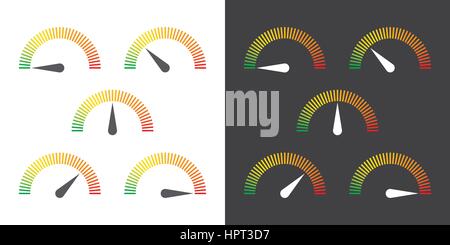 meter signs infographic gauge element from green to red vector illustration Stock Vector