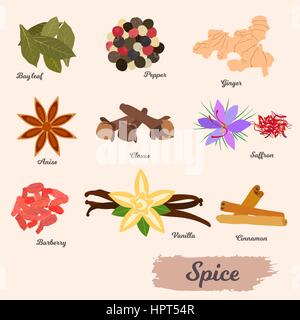 vector icon set - spices and condiments Stock Vector