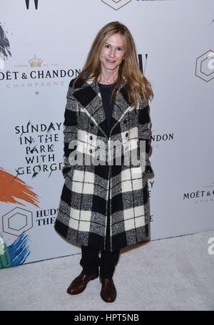 New York, NY, USA. 23rd Feb, 2017. Holly Hunter (at Arrivals) at arrivals for SUNDAY IN THE PARK WITH GEORGE Revival Opening Night on Broadway, Hudson Theatre, New York, NY February 23, 2017. Credit: Derek Storm/Everett Collection/Alamy Live News Stock Photo