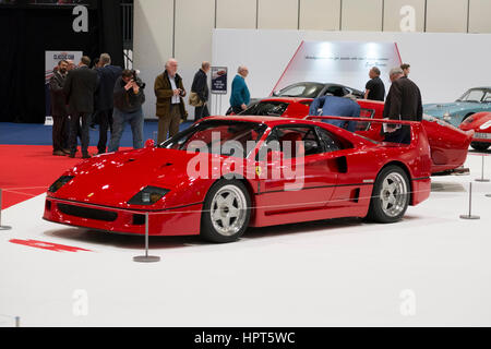 ExCel, London, UK. 23rd February, 2017. Opening day of the 2017 Classic Car Show with spectacular coupes, saloons and racing cars displayed around the Grand Avenue. Credit: Malcolm Park editorial/Alamy Live News. Stock Photo