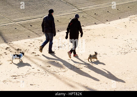 walking the dor. 24th Feb, 2017. UK Weather. Glorious spring sunshine glazes over Southport in Merseyside.  After the high winds of Doris day, people walk the boards of Southport's famous pier to enjoy the fabulous sunshine.  Credit: Cernan Elias/Alamy Live News Stock Photo