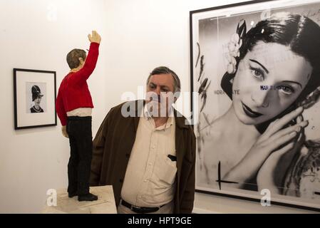 Madrid, Spain. 22nd Feb, 2017. The contemporary art fair, ARCO, opens in Madrid.Public, curious, collectors stroll the enclosure studying from painting to technological novelties within art. Credit: Nacho Guadano/ZUMA Wire/Alamy Live News Stock Photo