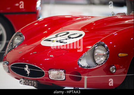 ExCel, London, UK. 24th February, 2017. Second day of the 2017 Classic Car Show and visitors fill the halls for the first full day to study luxury supercars and classics up close. Photo: The V12 Ferrari 250 GTO, worth in excess of £30 million. Credit: Malcolm Park editorial/Alamy Live News. Stock Photo