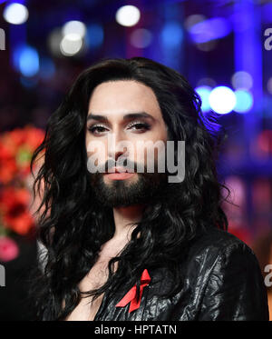 Berlin, Germany. 18th Feb, 2017. Conchita Wurst at the 67th International Berlin Film Festival in Berlin, Germany, 18 February 2017. Photo: Jens Kalaene/dpa-Zentralbild/dpa/Alamy Live News Stock Photo