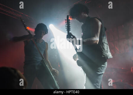 Bergamo, Italy. 24th Feb, 2017. The Zen Circus performance at Druso music live club. Credit: Brambilla Simone Photography/Alamy Live News Stock Photo