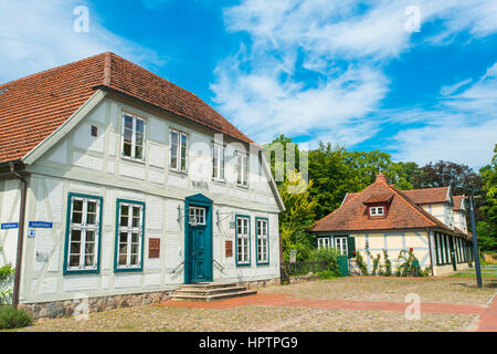 Framework houses at the place of castle Ludwigslust, Mecklenburg-West Pomerania, Germany Stock Photo