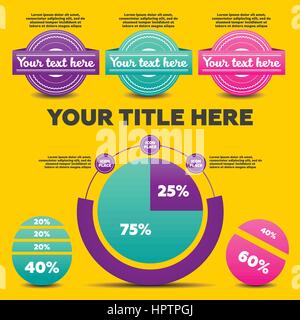 Infographics elements 3 labels Stock Vector