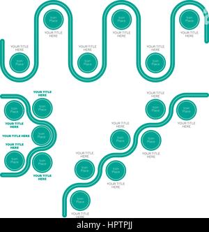6 Steps Shape elements with steps,road map,options,milestone,timeline ...