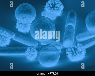 3d rendering various bacteria cells and virus Stock Photo - Alamy