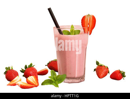 strawberry shake isolated Stock Photo