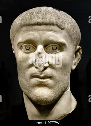 Constantius I ( Marcus Flavius Valerius Constantius Herculius Augustus 250 – 306) was Roman Emperor from 293 to 306 AD commonly known as Constantius. He was the father of Constantine the Great and founder of the Constantinian dynasty. Rome , Italy , Stock Photo