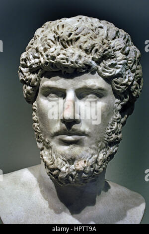 Lucius Verus ( Lucius Aurelius Verus Augustus 130 – 169) Roman Emperor from 161 to 169. ( Born Lucius Ceionius Commodus, with the same name as his father, he became Lucius Aelius Commodus when the latter was adopted by Hadrian ) Stock Photo