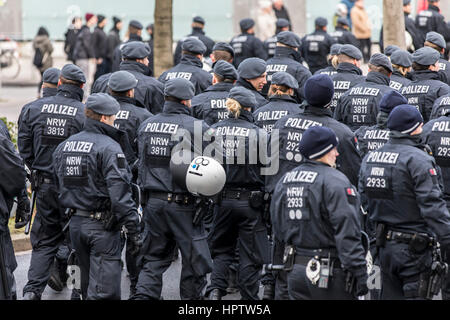 German riot police unit during a demonstration, of Turkish right wing ...