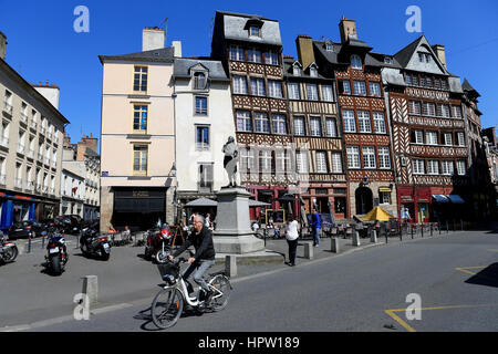 Rennes (Brittany, north-western France): 'place du Champ-Jacquet' square Stock Photo