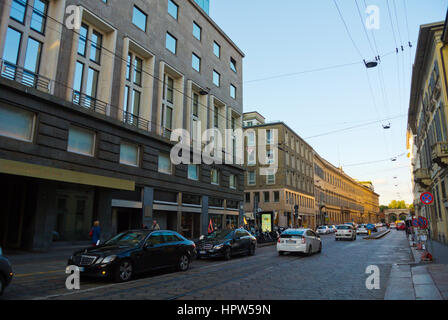 Quadrilatero della Moda, Golden Quad, in front of Armani Hotel, Via Alessandro Manzoni, Milan, Lombardy, Italy Stock Photo