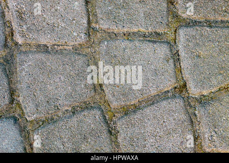 Gray Pavement - Rectangular and Small and Big Square. Seamless Tileable Texture. Stock Photo