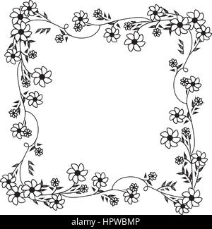 monochrome background of creepers with flowers Stock Vector Image & Art ...