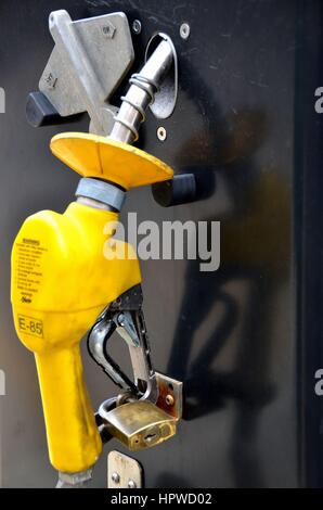 Locked Gas Pump Nozzle Stock Photo