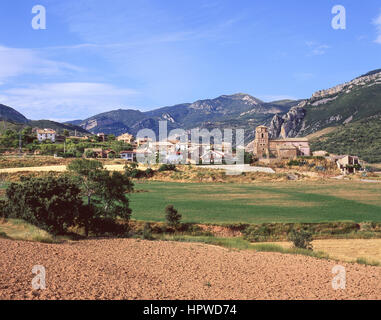 Village view, Nueno, Huesca Province, Aragon, Kingdom of Spain Stock Photo