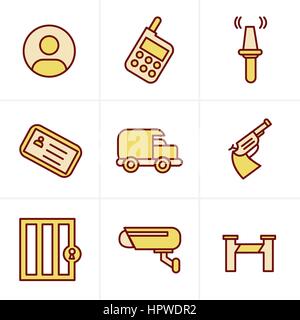 Icons Style Icons Style  Security Icons Stock Vector