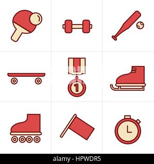 Icons Style Icons Style  Set of monochromatic simple sports icons Stock Vector
